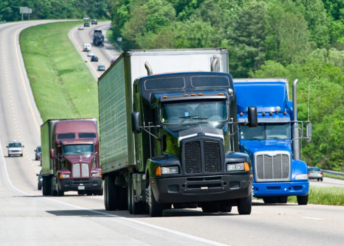 trucks on the highway