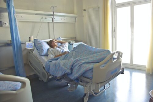 Person in hospital room